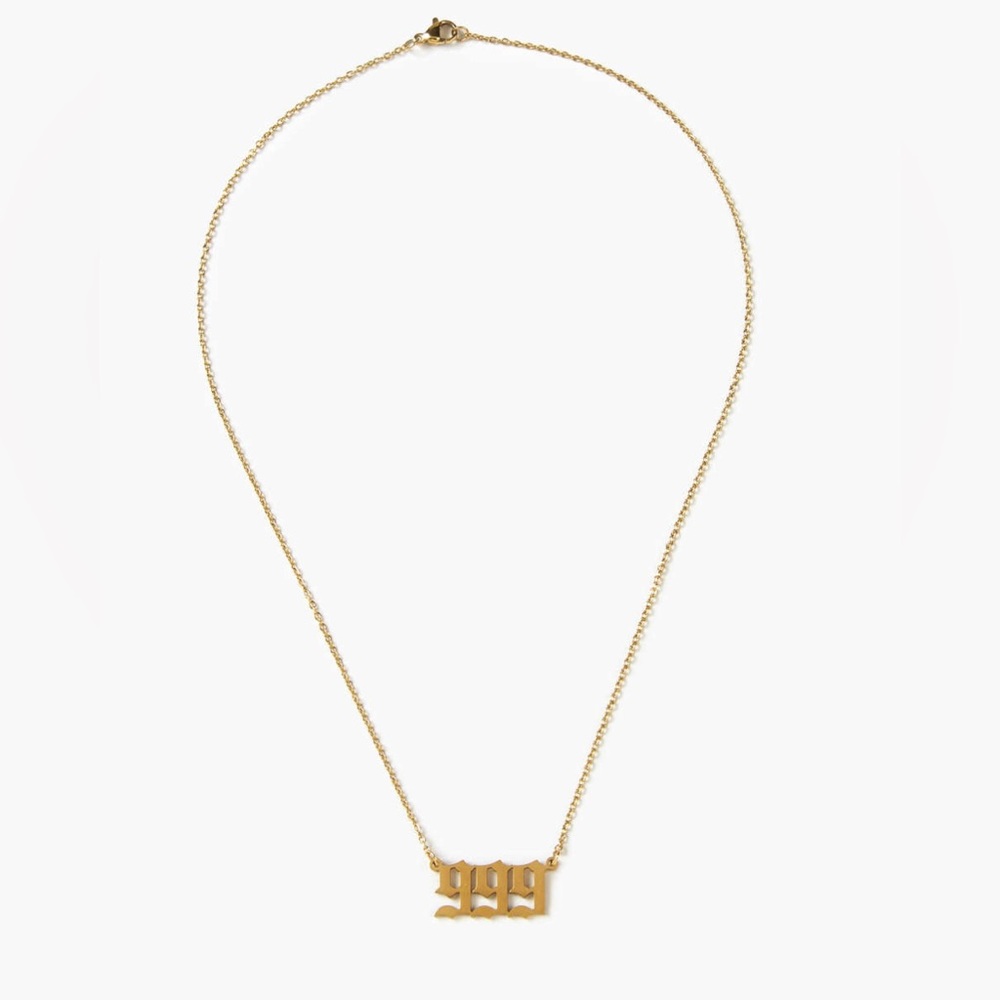 999 Angel Number Gold Necklace 💛